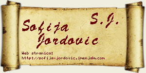 Sofija Jordović vizit kartica